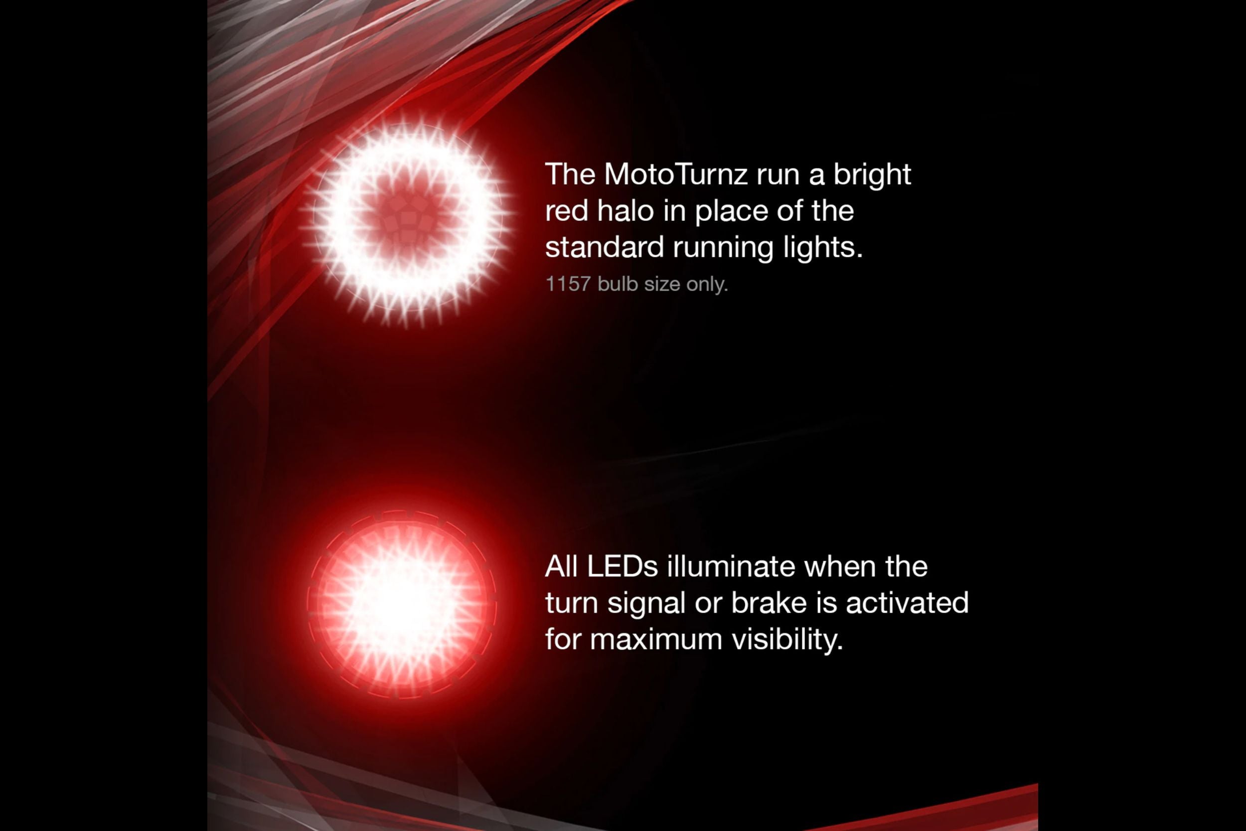 XKGlow Motorcycle Turn Signal Kit: Front / Flat / Clear