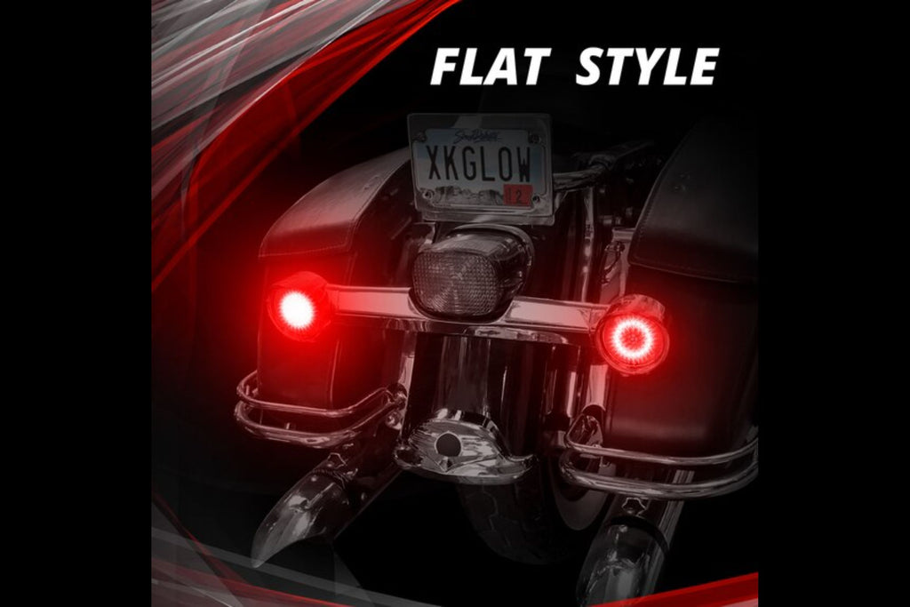 XKGlow Motorcycle Turn Signal Kit: Front / Flat / Smoked