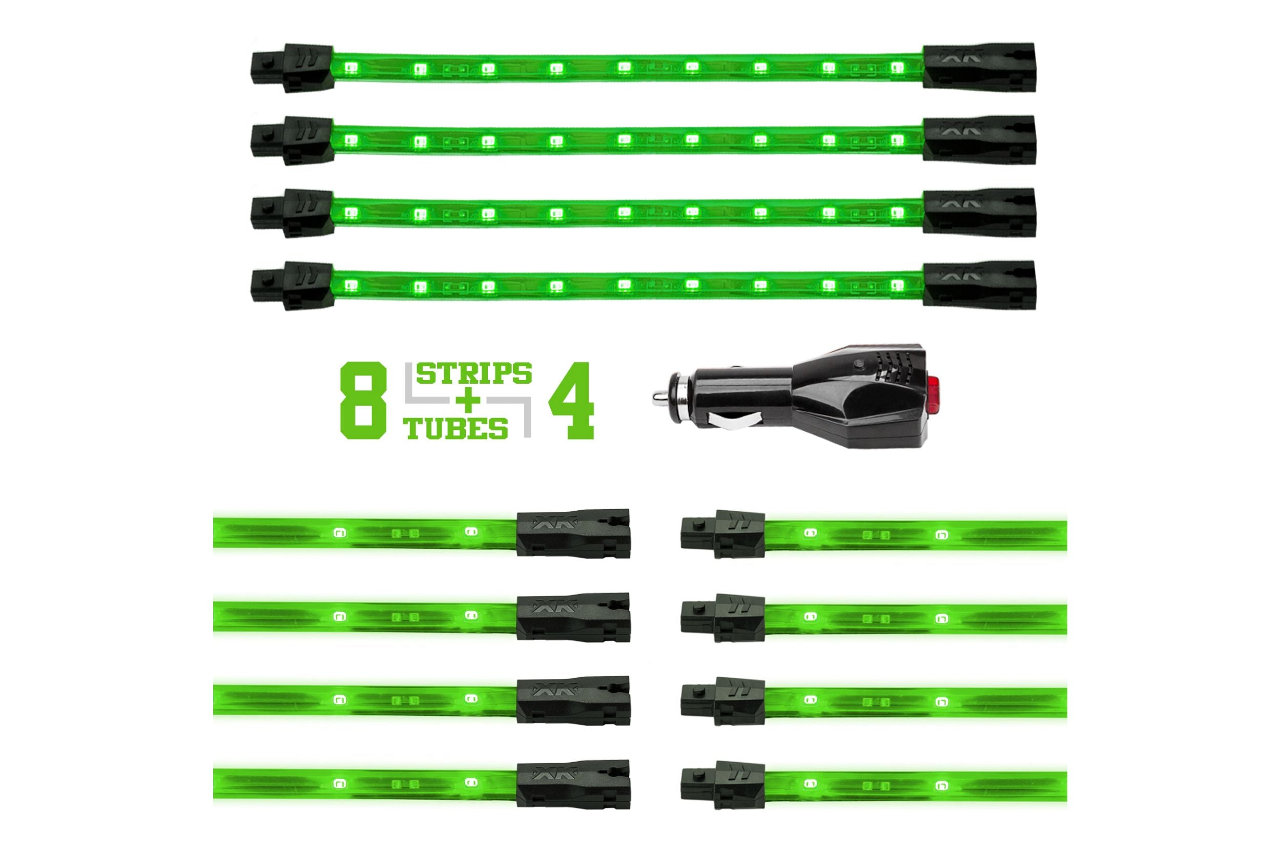 XKGlow Underglow Light Kit: Light Blue / 8x 24in Tubes