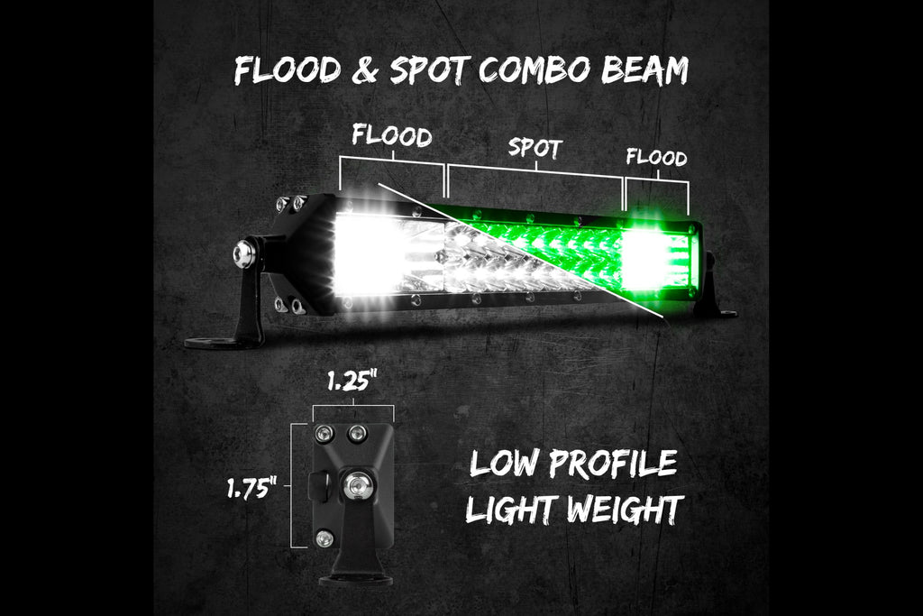XKGlow Green/White 2-in-1 LED Light Bar: 10in