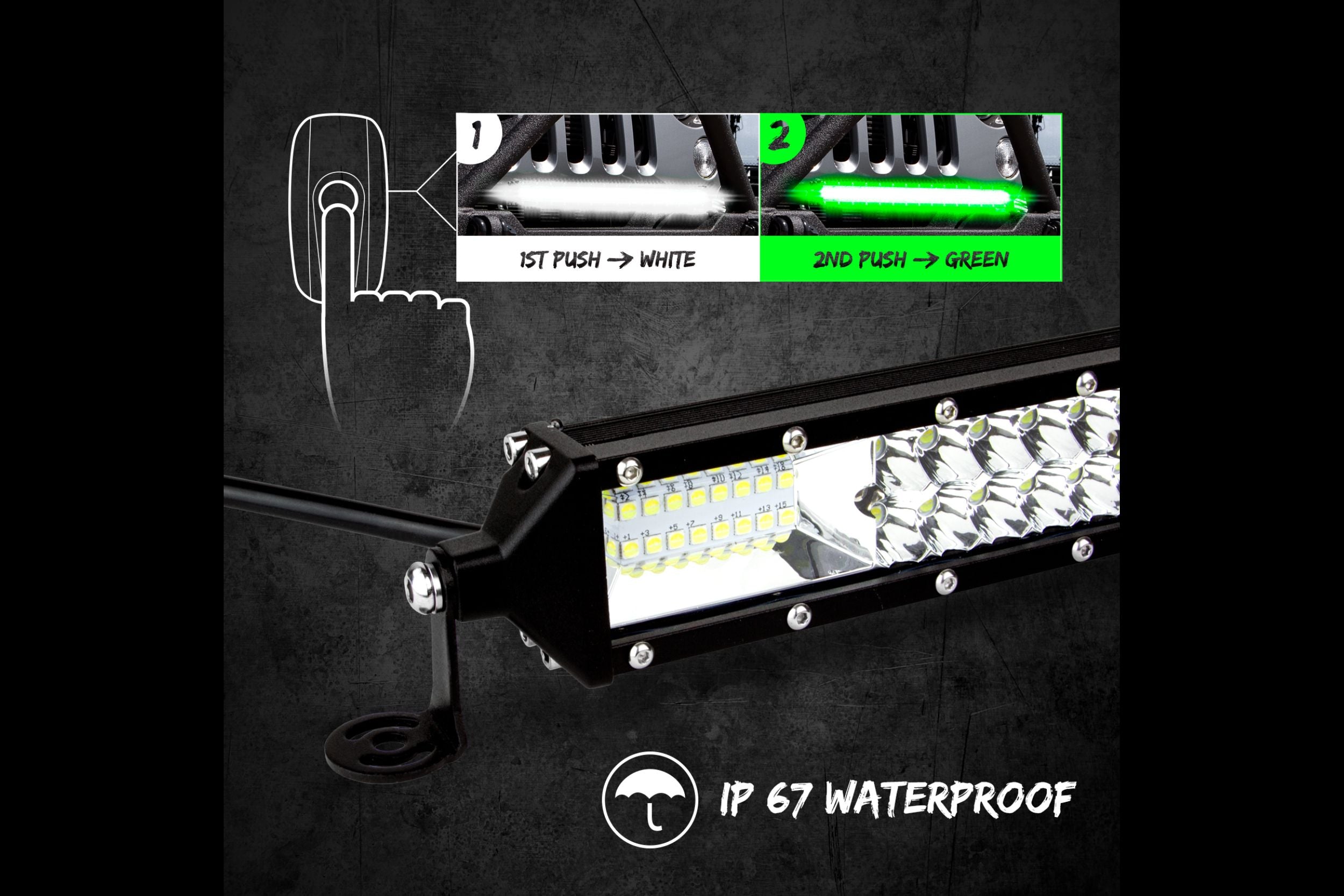 XKGlow Green/White 2-in-1 LED Light Bar: 20in