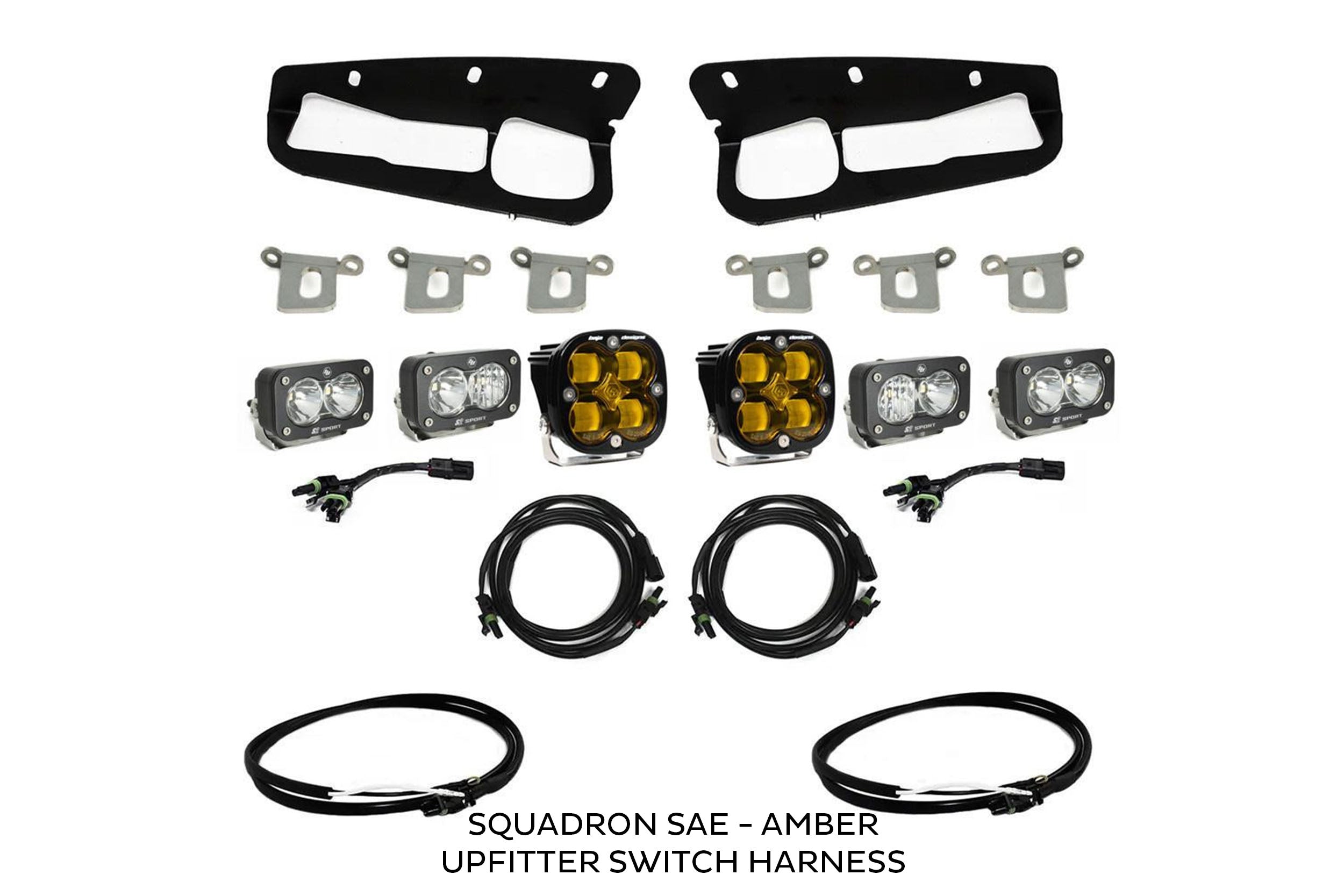BD Squadron/S2 Fog Pocket Kit: 21-26 Ford Bronco (White / Sport / Toggle)