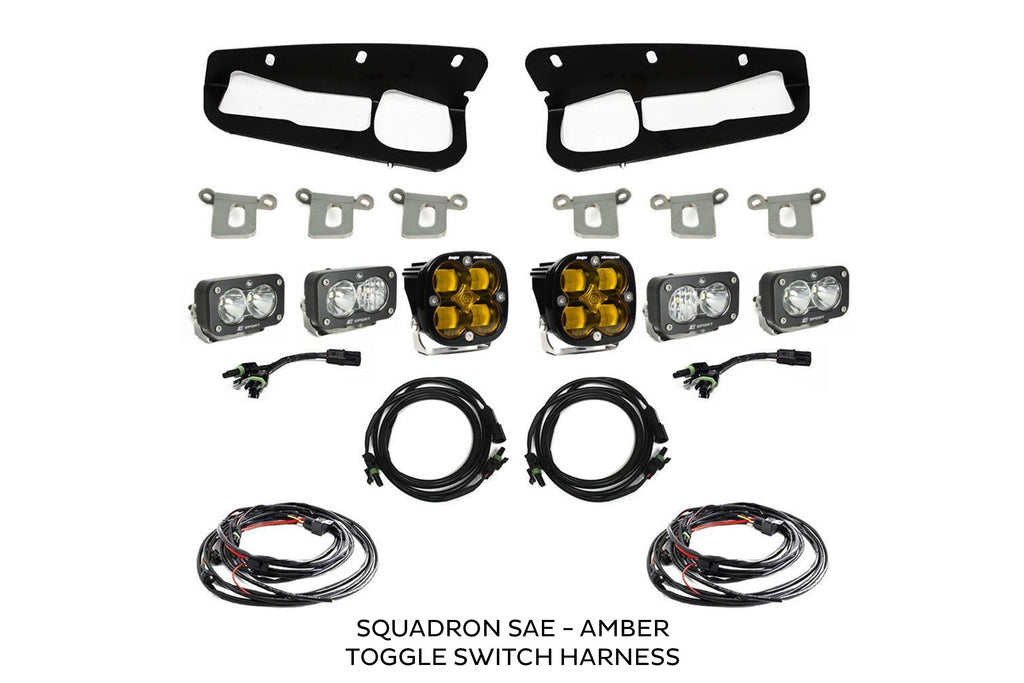 BD Squadron/S2 Fog Pocket Kit: 21-26 Ford Bronco (White / SAE / Upfitter)