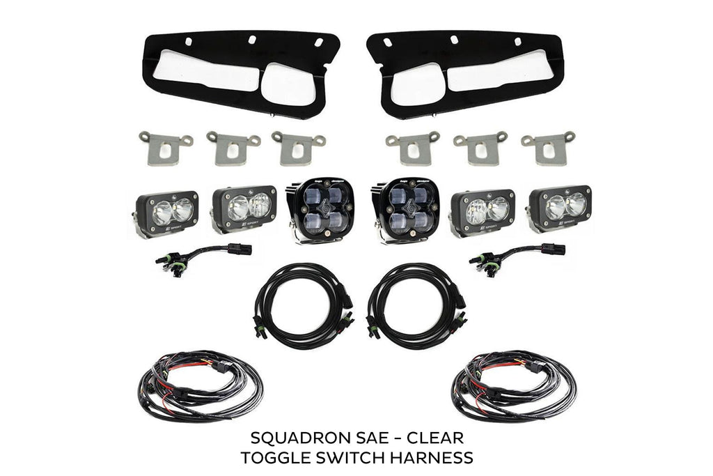 BD Squadron/S2 Fog Pocket Kit: 21-26 Ford Bronco (White / SAE / Upfitter)