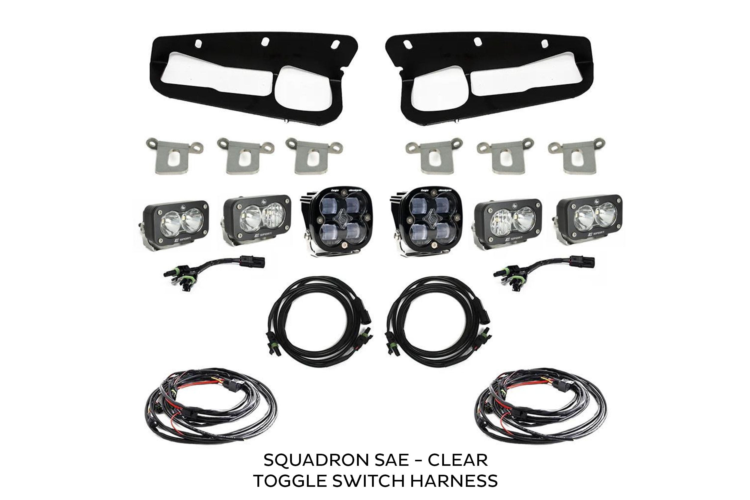 BD Squadron/S2 Fog Pocket Kit: 21-26 Ford Bronco (White / SAE / Toggle)