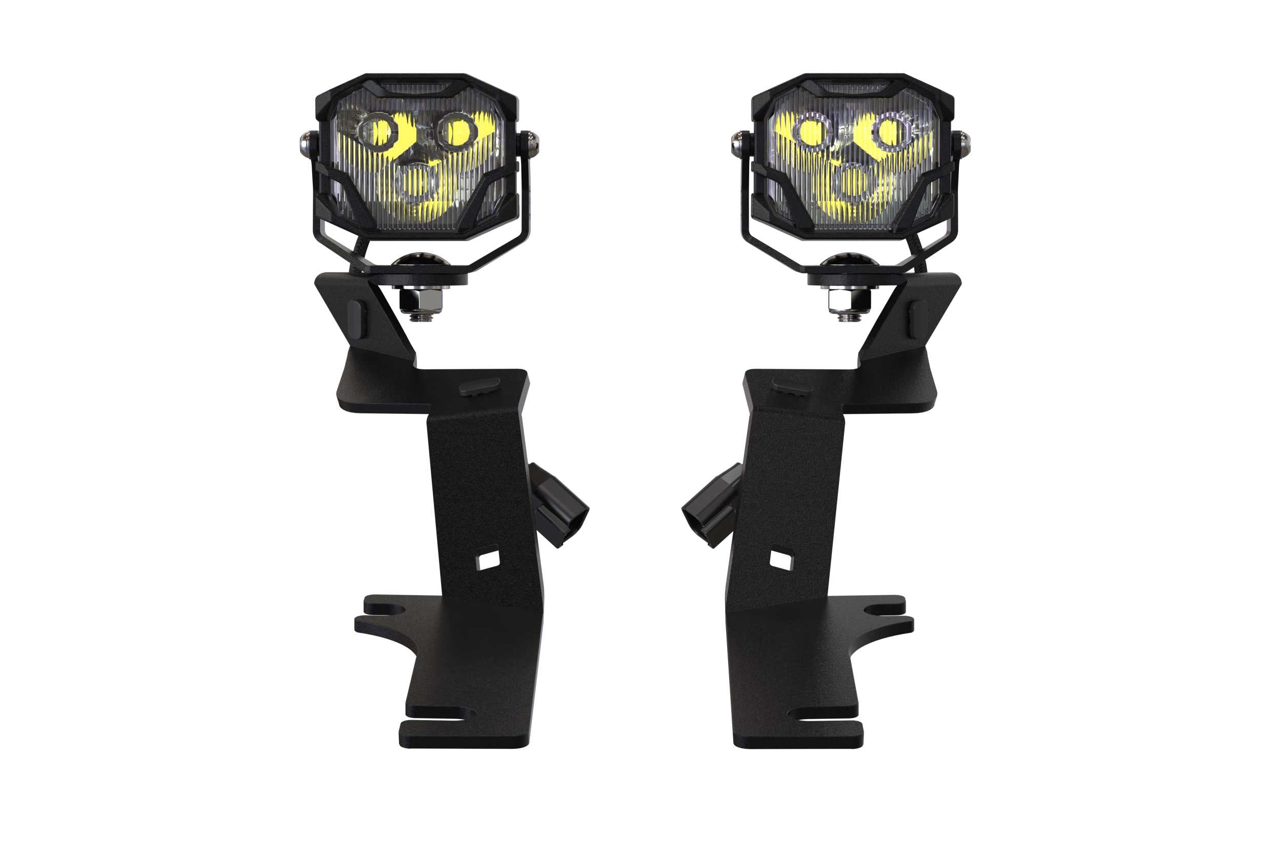 Morimoto 4Banger Ditch Light Kit: 17-20 Raptor (NCS Yellow SAE Wide Beam)