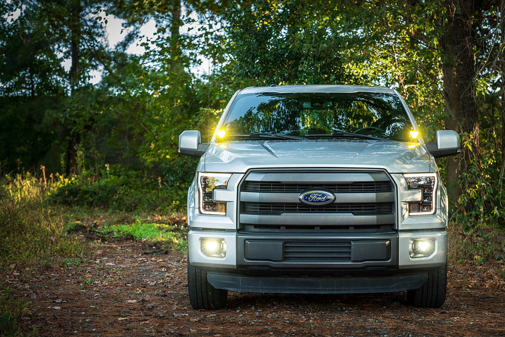Morimoto 4Banger Ditch Light Kit: 17-20 Raptor (NCS Yellow SAE Wide Beam)