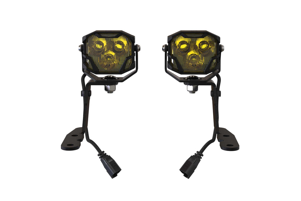 Morimoto 4Banger Ditch Light Kit: 07-13 Silverado (HXB Yellow Spot Beam)