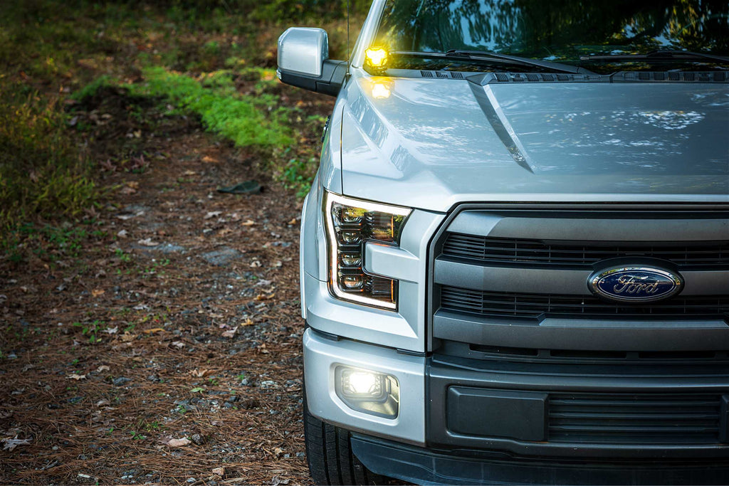 Morimoto 4Banger Ditch Light Kit: 15-20 F150 (HXB Yellow SAE Wide Beam)