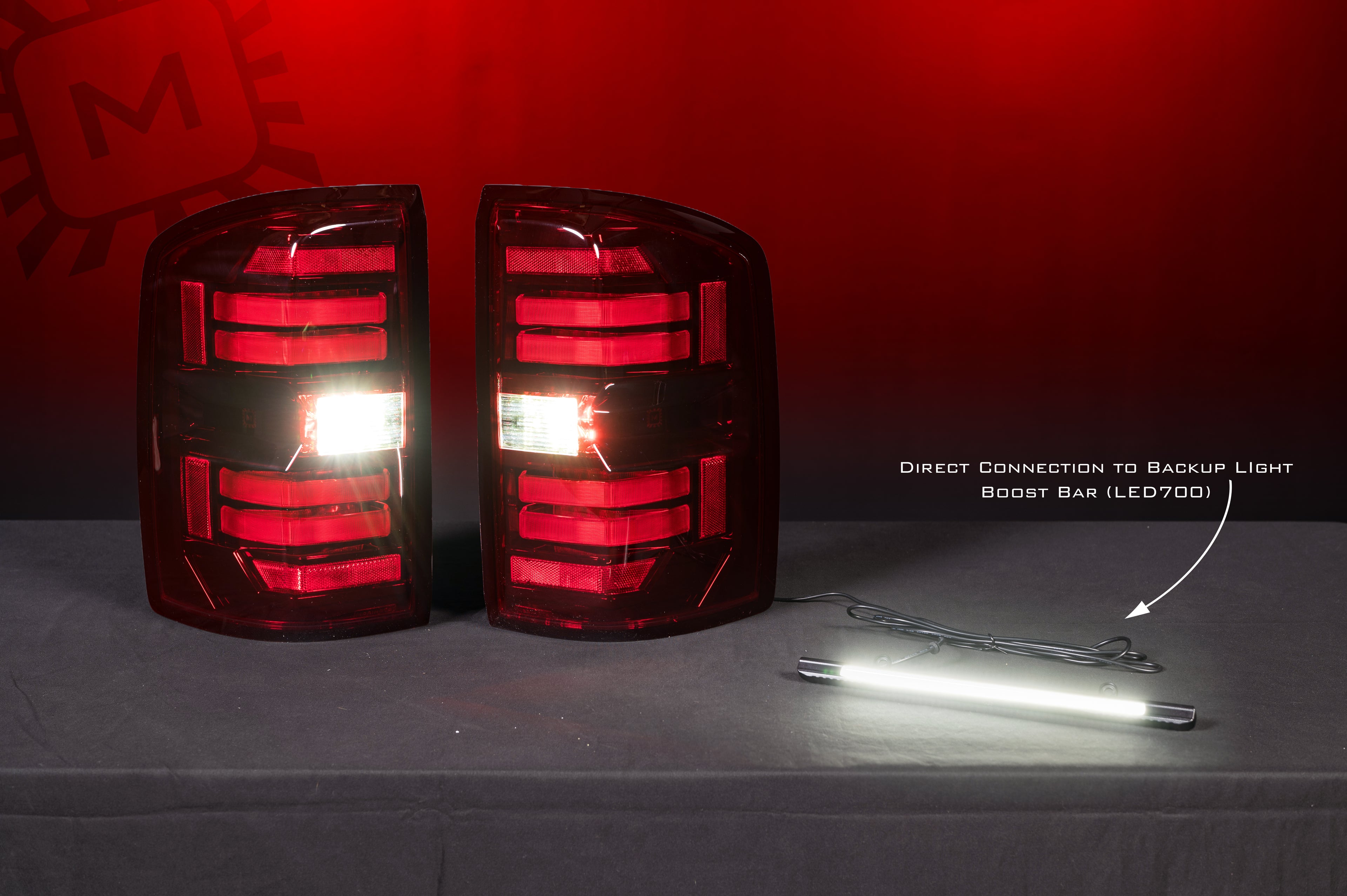 XB LED Tail Lights: GMC Sierra (14-18 / Red Lens / Set)