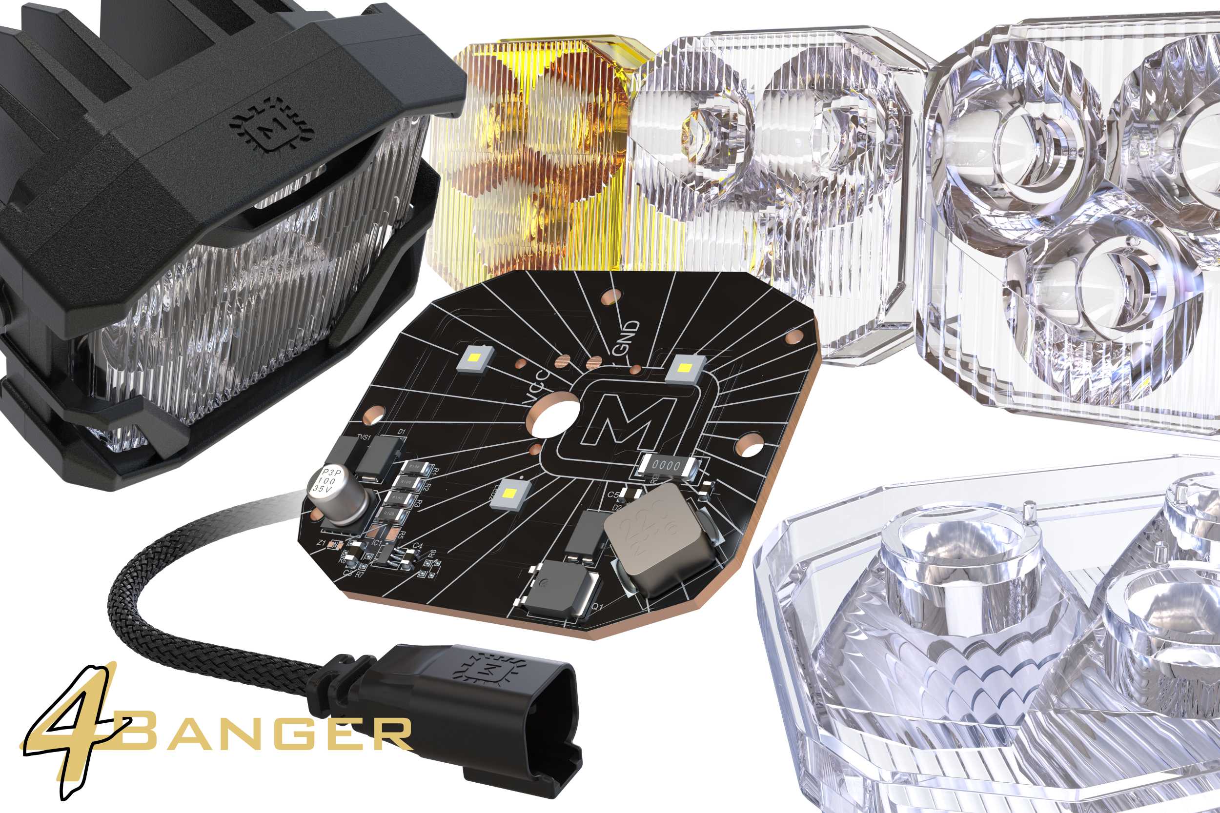 Morimoto 4Banger Ditch Light Kit: 03-09 Lexus GX470 (NCS Yellow Combo Beam)