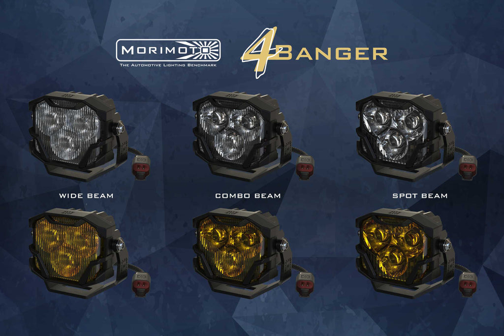 Morimoto 4Banger Ditch Light Kit: 2021+ Bronco (NCS Yellow Combo Beam)