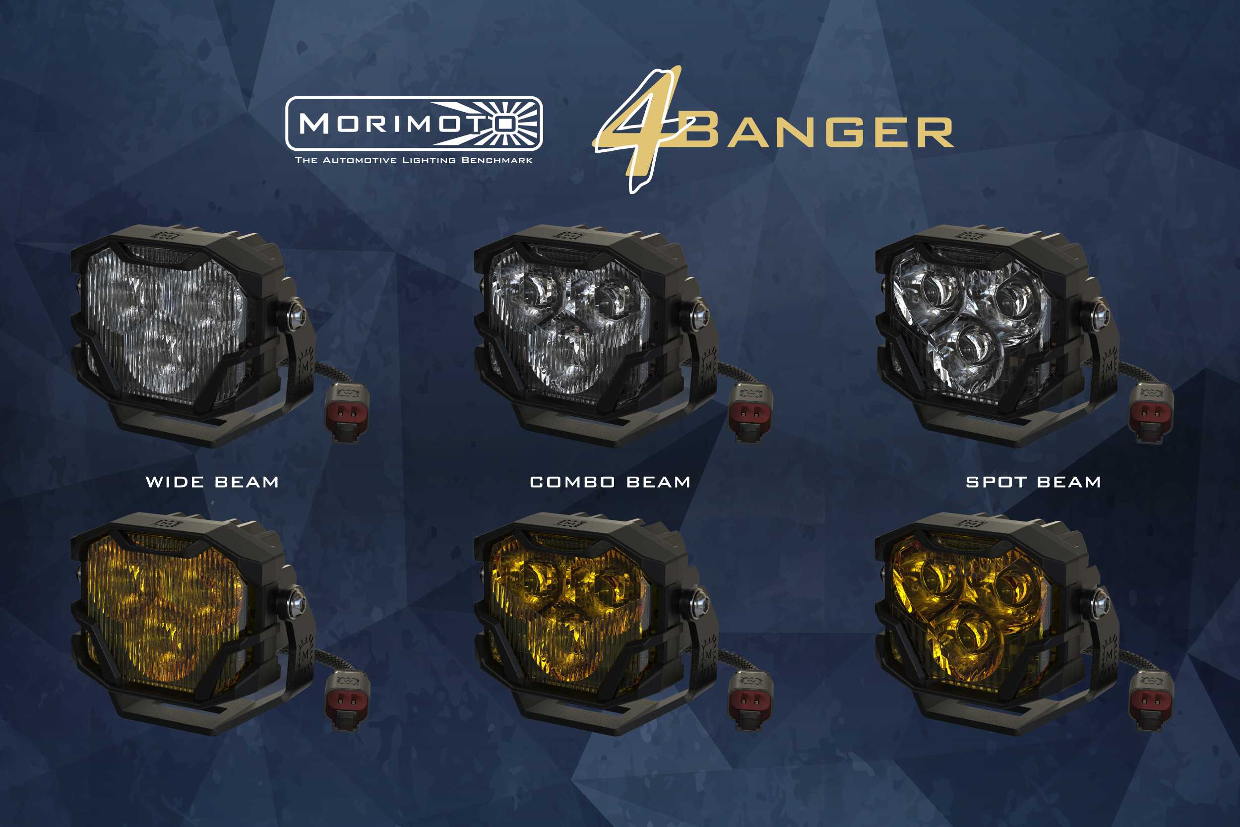 Morimoto 4Banger Ditch Light Kit: 2021+ Bronco (HXB Yellow SAE Wide Beam)