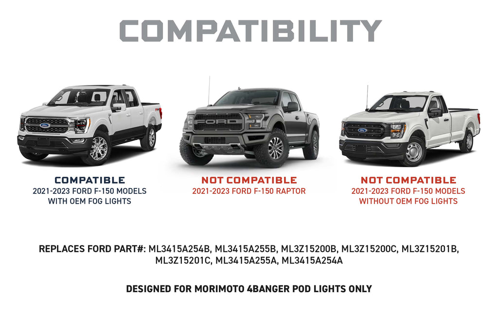 Morimoto 4Banger Fog Brackets: 21-23 Ford F-150 (Set)