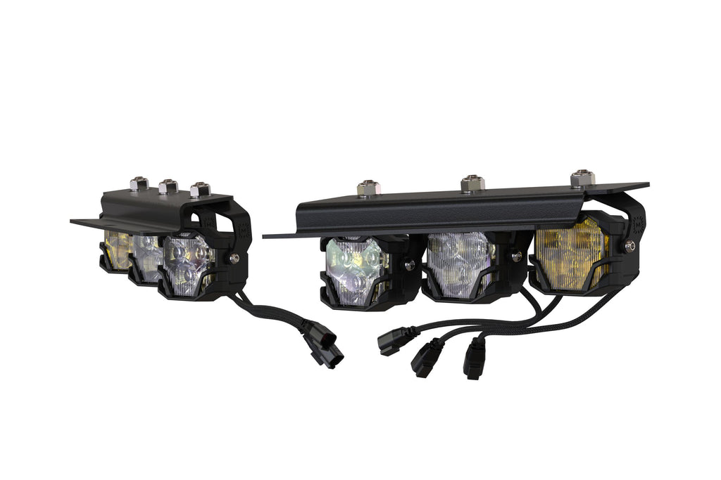 4Banger Triple Fog Kit: 2021+ Bronco (brackets and harness)