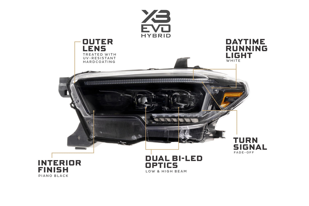 XB Evo Hybrid Headlights: Toyota Tacoma (16-23 / Set)