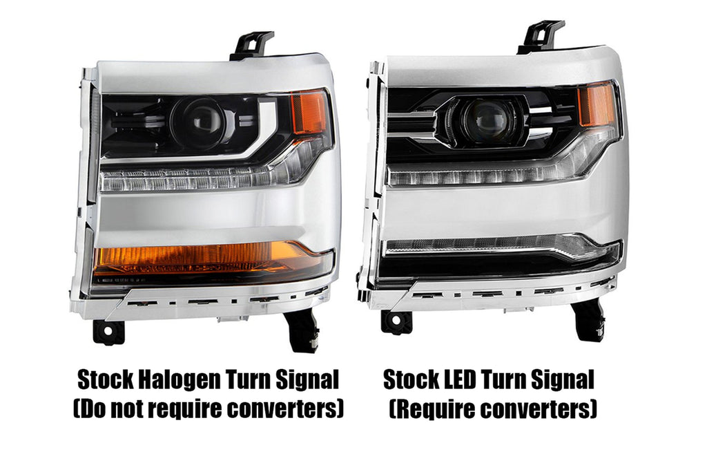 Arex Luxx LED Headlights: Chevrolet Silverado 1500 (16-18) - Alpha-Black (Set)