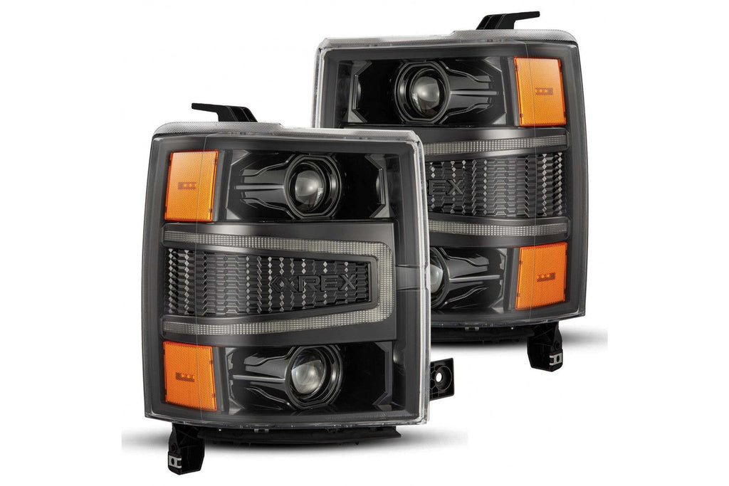 Arex (PRO-Series) Halogen Headlights: Chevrolet Silverado 1500 (14-15) - Alpha-Black (Set)